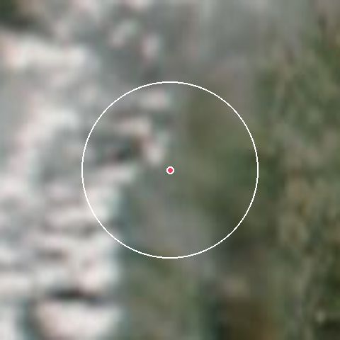 Imagen de satélite de Les Plans d'Hotonnes - Plateau de Retord con la nieve marcada