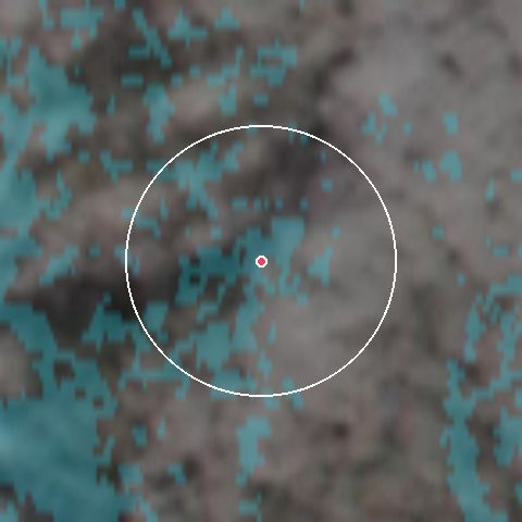 Imagen de satélite de Levi con la nieve marcada