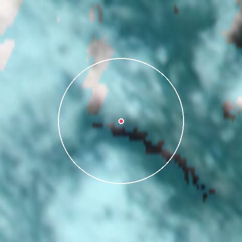 Imagen de satélite de Lofsdalen con la nieve marcada