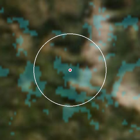 Imagen de satélite de Lus / La Jarjatte con la nieve marcada
