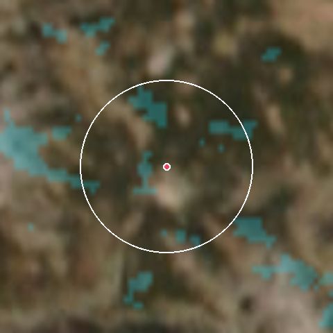Imagen de satélite de Mammoth Mountain Ski Area con la nieve marcada