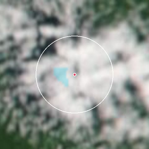 Imagen de satélite de Manganui con la nieve marcada