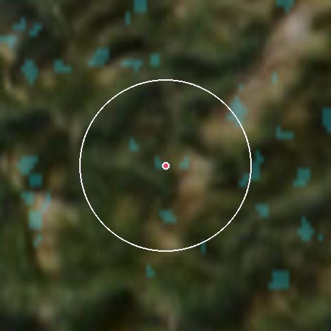 Imagen de satélite de Manigod con la nieve marcada
