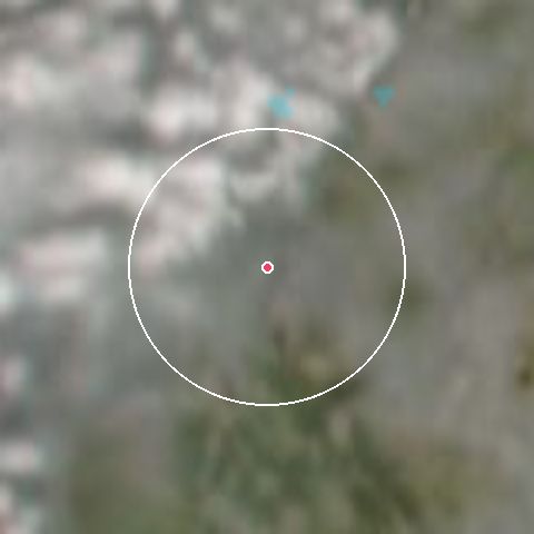Imagen de satélite de Menthières con la nieve marcada