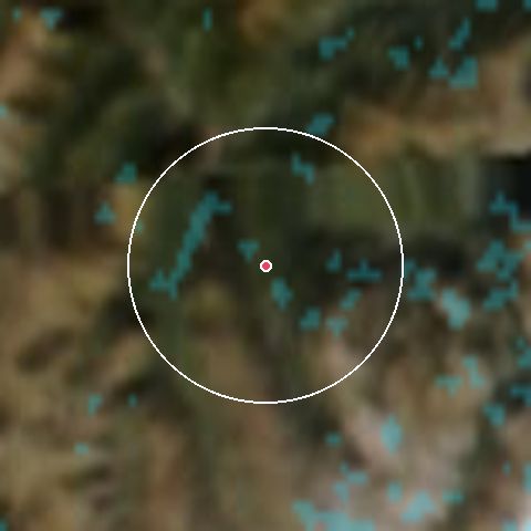 Imagen de satélite de Meribel con la nieve marcada