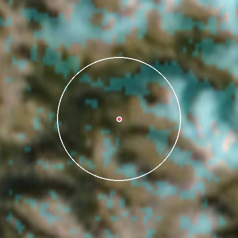 Imagen de satélite de Molines en Queyras con la nieve marcada