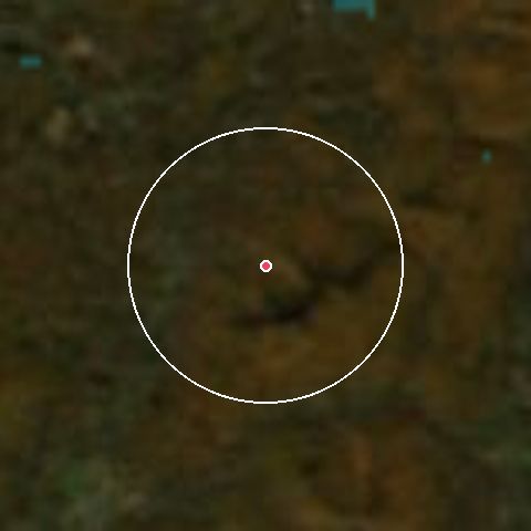 Imagen de satélite de Mont Sutton con la nieve marcada