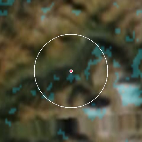 Imagen de satélite de Montchavin - La Plagne con la nieve marcada