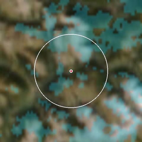 Imagen de satélite de Montgenèvre con la nieve marcada