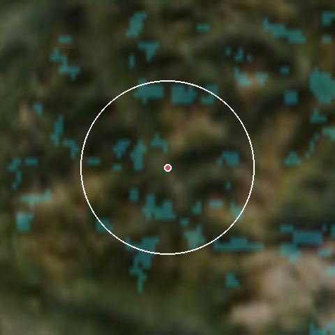 Imagen de satélite de Montriond con la nieve marcada