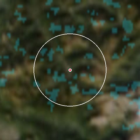 Imagen de satélite de Morzine con la nieve marcada