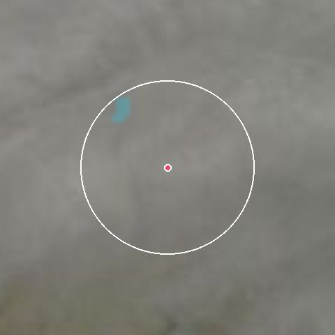 Imagen de satélite de Mount Snow con la nieve marcada