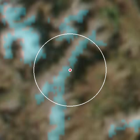 Imagen de satélite de Mt Cheeseman con la nieve marcada