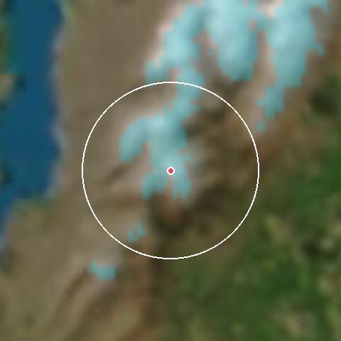 Imagen de satélite de Mt Dobson con la nieve marcada