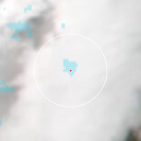Imagen de satélite de Mt Hutt con la nieve marcada