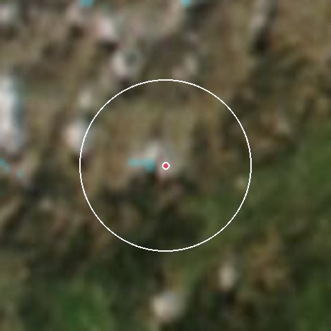 Imagen de satélite de Mt Lyford con la nieve marcada