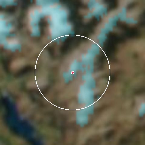 Imagen de satélite de Mt Olympus con la nieve marcada