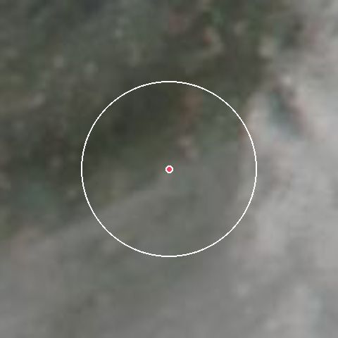 Imagen de satélite de Mount St. Louis Moonstone con la nieve marcada