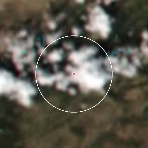 Imagen de satélite de Puerto de Navacerrada con la nieve marcada