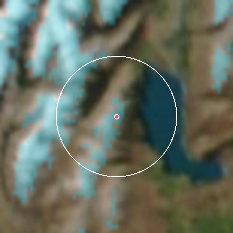 Imagen de satélite de Ohau con la nieve marcada