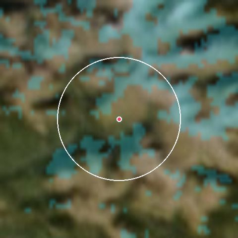 Imagen de satélite de Orcières Merlette con la nieve marcada