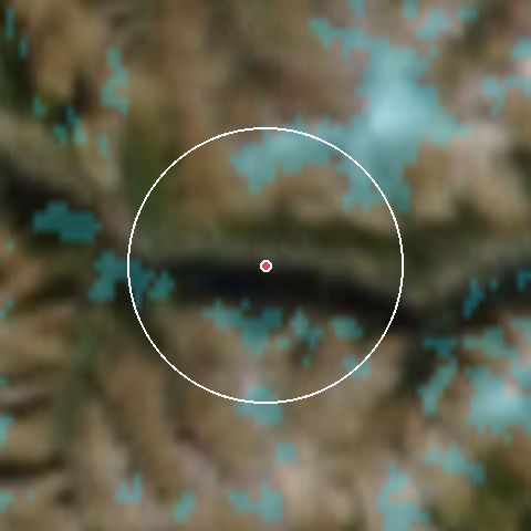 Imagen de satélite de Orelle con la nieve marcada