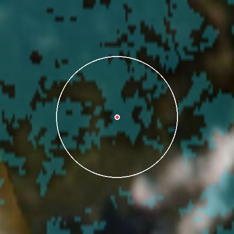 Imagen de satélite de Tryvann con la nieve marcada
