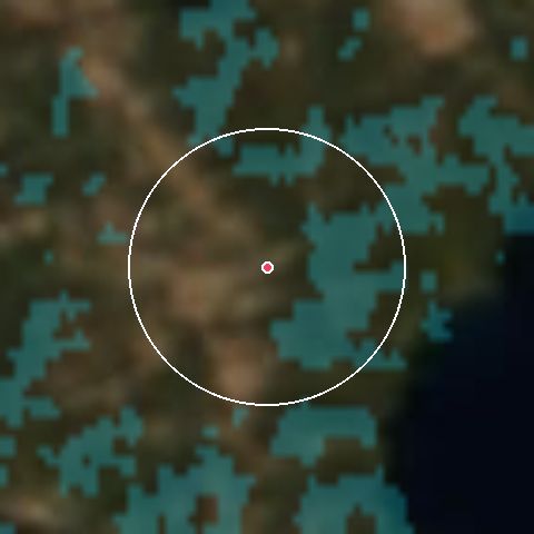 Imagen de satélite de Palisades Tahoe con la nieve marcada