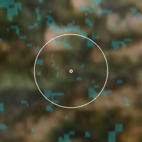 Imagen de satélite de Latemar Dolomites con la nieve marcada