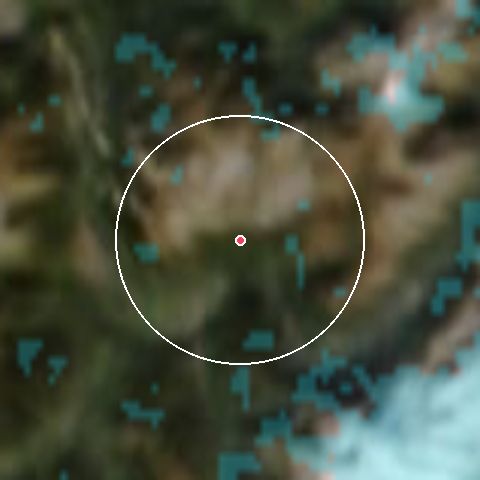Imagen de satélite de Passy con la nieve marcada