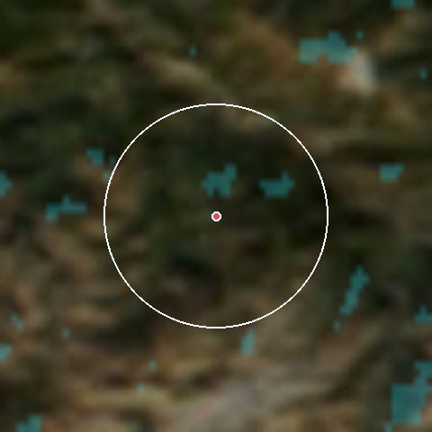 Imagen de satélite de Beille con la nieve marcada