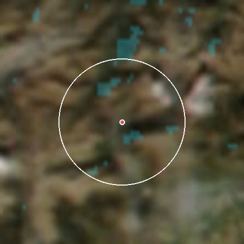 Imagen de satélite de Porté Puymorens con la nieve marcada