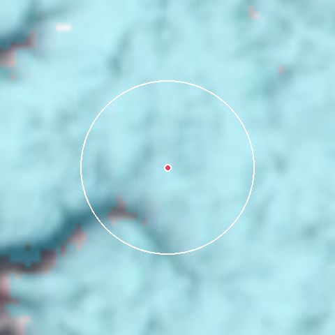 Imagen de satélite de Portillo con la nieve marcada