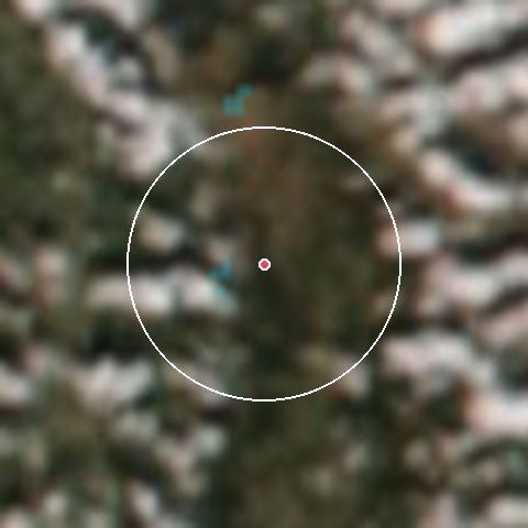 Imagen de satélite de Prabouré con la nieve marcada
