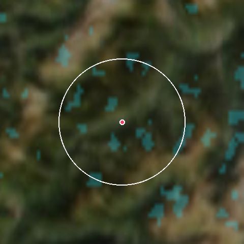 Imagen de satélite de Praz sur Arly con la nieve marcada
