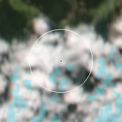 Imagen de satélite de Rainbow con la nieve marcada