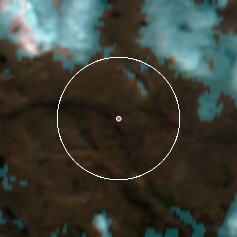 Imagen de satélite de Ramundberget con la nieve marcada