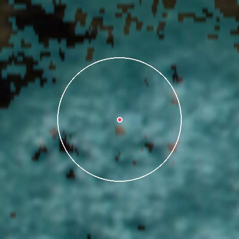 Imagen de satélite de Ruka con la nieve marcada