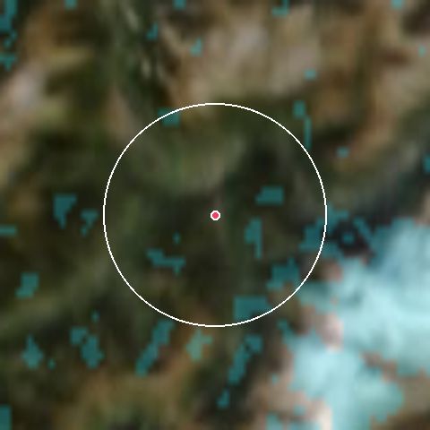 Imagen de satélite de St Gervais Mont-Blanc con la nieve marcada