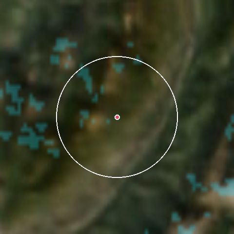 Imagen de satélite de St Hilaire de Touvet con la nieve marcada