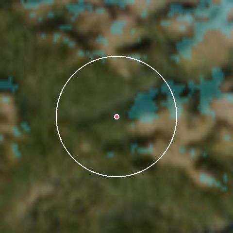 Imagen de satélite de St Léger les Mélèzes con la nieve marcada