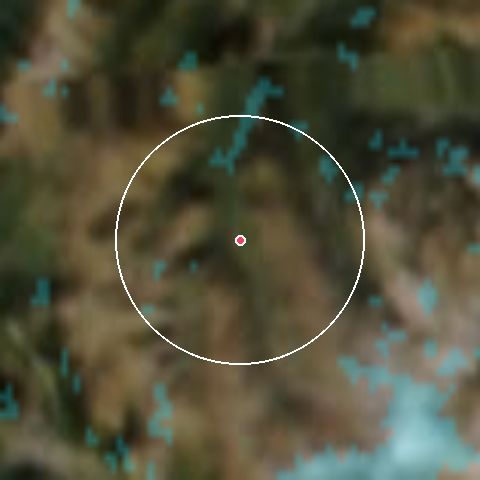 Imagen de satélite de St Martin de Belleville con la nieve marcada
