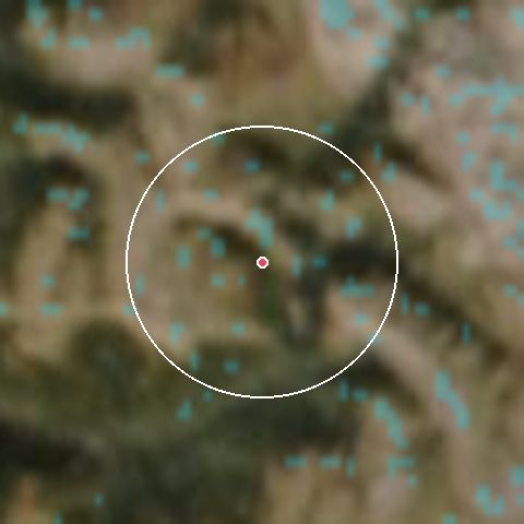 Imagen de satélite de Ste Anne La Condamine con la nieve marcada