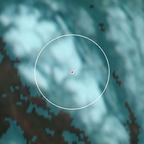 Imagen de satélite de Sälen con la nieve marcada