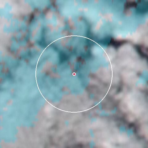 Imagen de satélite de Salla con la nieve marcada