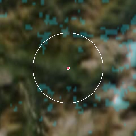 Imagen de satélite de Samoëns con la nieve marcada
