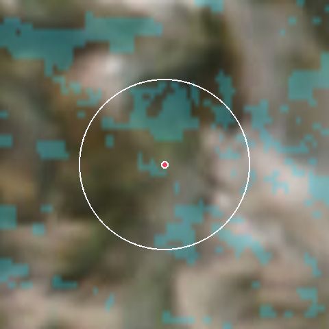 Imagen de satélite de San Vigilio di Marebbe con la nieve marcada