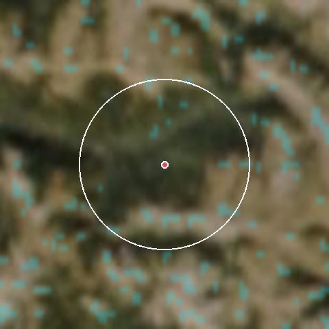 Imagen de satélite de Le Sauze/Super Sauze con la nieve marcada