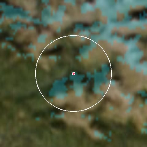 Imagen de satélite de Serre-Eyraud con la nieve marcada