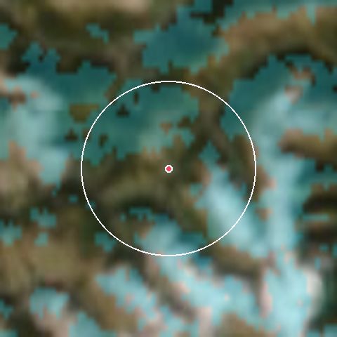 Imagen de satélite de Sestrière con la nieve marcada